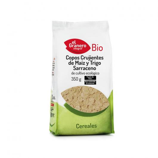 copos, mueslis y salvados COPOS CRUJIENTES DE MAÍZ Y TRIGO SARRACENO BIO, 350 g