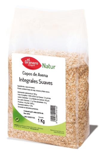 copos, mueslis y salvados COPOS SUAVES DE AVENA INTEGRAL, 1 Kg