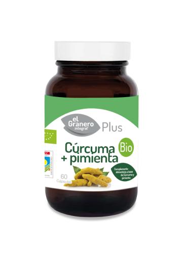 plantas en comprimidos CÚRCUMA + PIMIENTA BIO, 60 CÁP, 440 mg