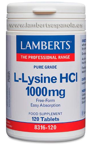 aminoácidos L-LISINA 1000MG 120 TABLETAS