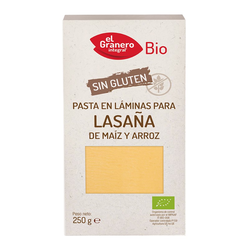 arroz y pasta LAMINAS LASAÑA SIN GLUTEN BIO, 250 g