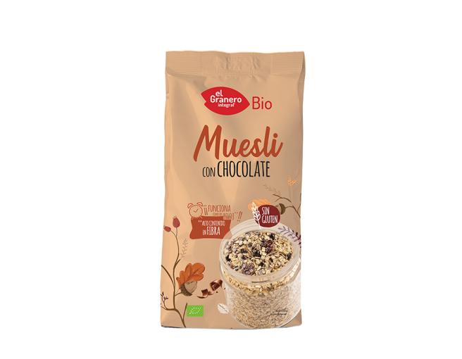 copos, mueslis y salvados MUESLI CON CHOCOLATE SIN GLUTEN BIO 375GR