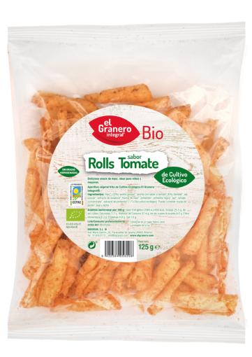 aperitivos y frutos secos NACHOS BIOROLL´ S CON TOMATE BIO, 125 g