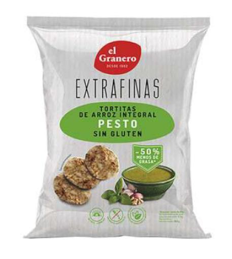 aperitivos y frutos secos TORTITAS EXTRAFINAS ARROZ INTEGRAL PESTO S/G BIO 60G