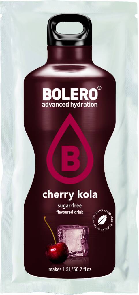 bebidas solubles BOLERO CHERRY COLA CON STEVIA SOBRE 9GR