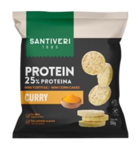 aperitivos y frutos secos MINI TORTITAS PROTEIN CURRY S/G 50G