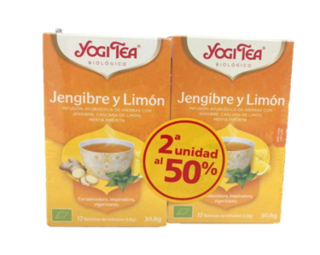 plantas en filtro YOGI TEA JENGIBRE LIMON 2ªUD AL 50% 2X17 BOLSITAS