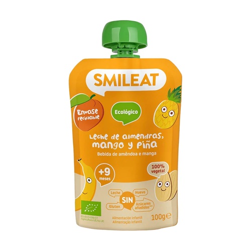 alim infantil POUCH DE LECHE DE ALMENDRAS, MANGO Y PIÑA ECO 100GR +9 MESES