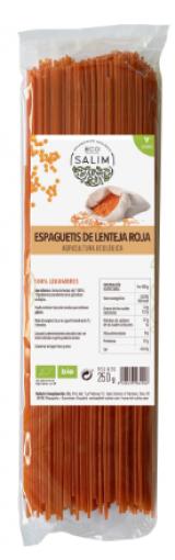 arroz y pasta ESPAGUETIS DE LENTEJA ROJA BIO 250G