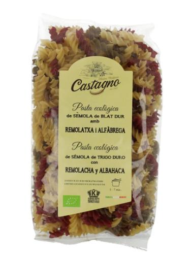 arroz y pasta ESPIRAL TRICOLOR QUINOA REMOLACHA Y ALBAHACA ECO 500 GR