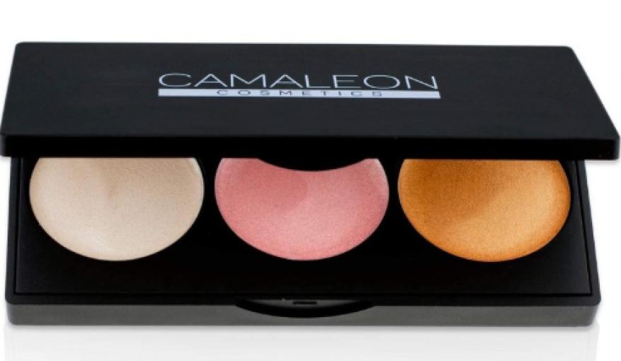 maquillaje ILUMINADOR 100% NATURAL PALETA 3 COLORES COMPLETO