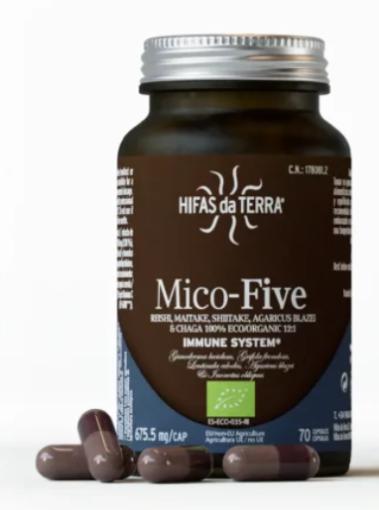 sistema inmunológico MICO FIVE Y CHAGA + VITAMINA C ECO 70 CAPSULAS