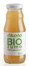 bebidas ZUMO DE MANZANA BIO, 100% EXPRIMIDO,200ML